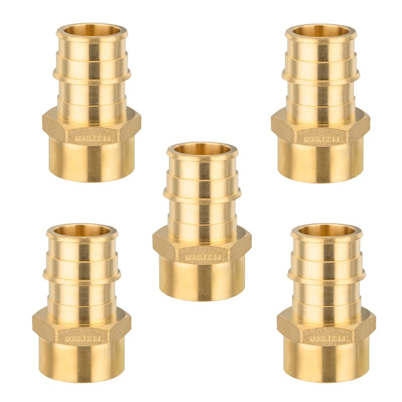 GUOFIS PEX A Expansion Fitting5 Pack F1960 Expansion Brass Female Adapter 34PEX x 12 Female NPT AdapterPEX1960030 - Image 2