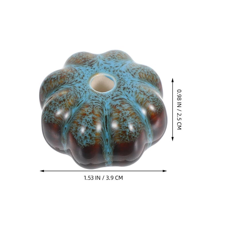 6Pcs Blue Leopard Print Ceramic Pumpkin Cabinet Knobs Drawer Pulls for Kitchen Bathroom Furniture - Image 3