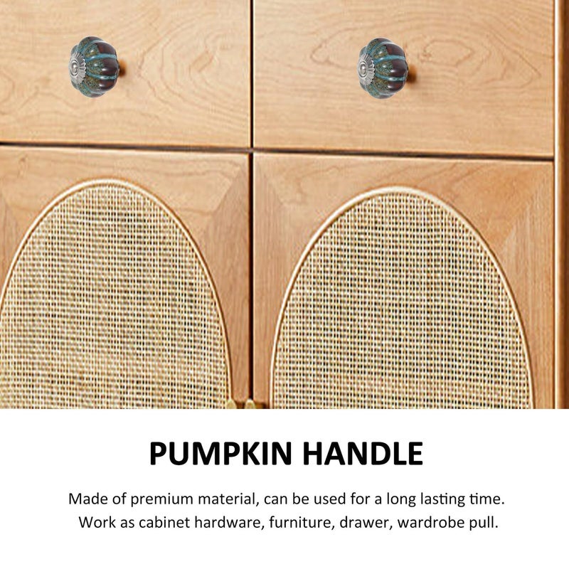 6Pcs Blue Leopard Print Ceramic Pumpkin Cabinet Knobs Drawer Pulls for Kitchen Bathroom Furniture - Image 4