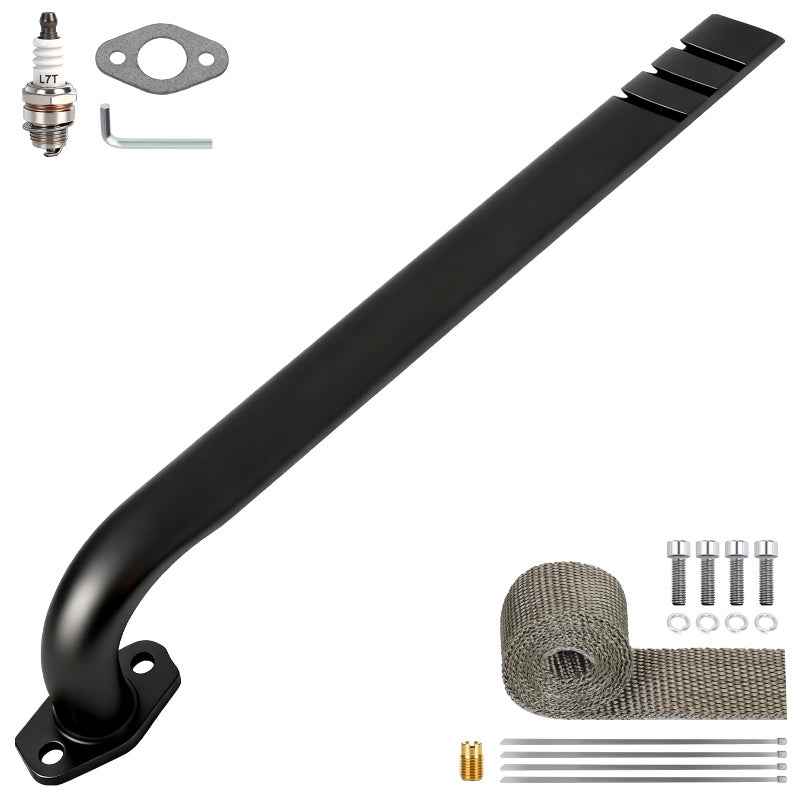 CILOYU Mini Bike Exhaust Header Pipe Kit Compatible with Motovox MBX10 MBX11 Monster Mega Moto MMB80 105cc MMB105 Coleman RB100 RT100 Minibike 80cc 79cc Lifan Engine Go Kart Cart Parts - Image 1