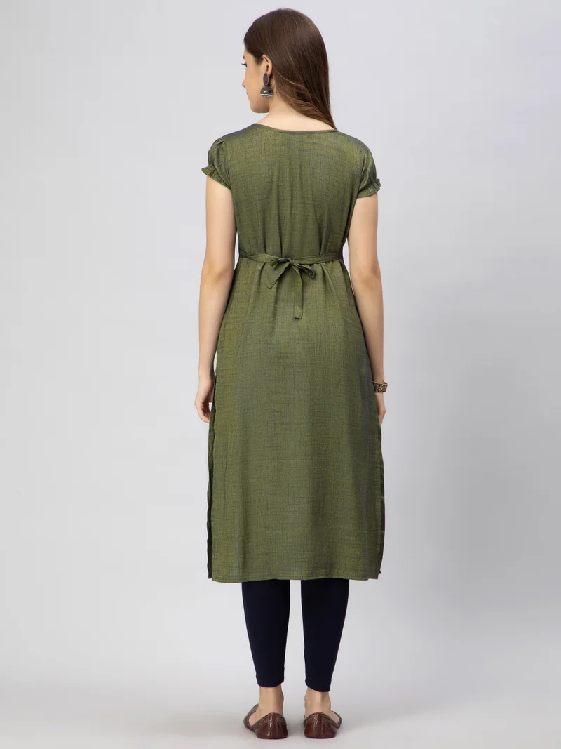 CEE 18 Women's Cotton Straight Maternity Feeding Kurti For Feeding with Zippers