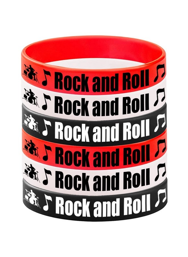 CupaPlay 24PCS Rock and Roll Rubber Bracelets -Rock and Roll Theme Party Supplies Decorations 80s 90s Party Music/Musical Birthday Baby Shower Silicone Wristbands Party Favors - Image 4