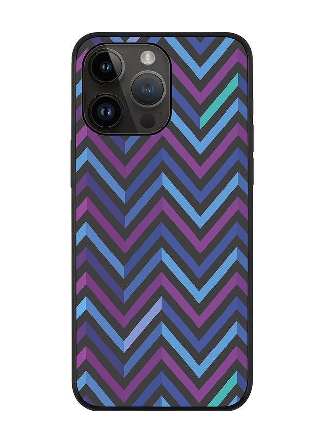 Stylizedd Rugged Black edge case for Apple iPhone 14 Pro Max Slim fit Soft Case Flexible Rubber Edges Anti Drop TPU Gel Thin Cover - Deep Chevron - Image 1