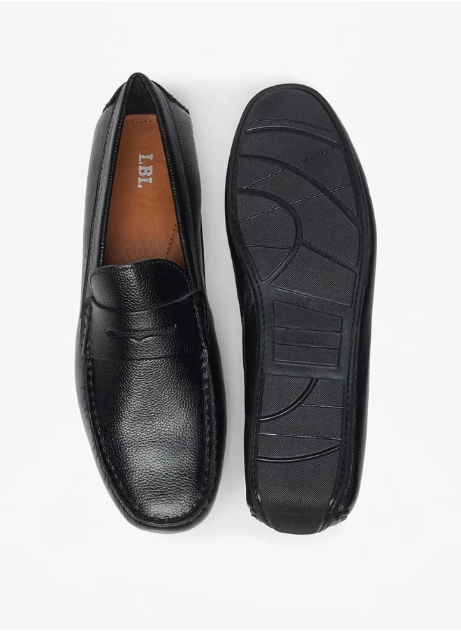 ال بي ال من شو اكسبرس Men's Solid Slip-On Moccasins