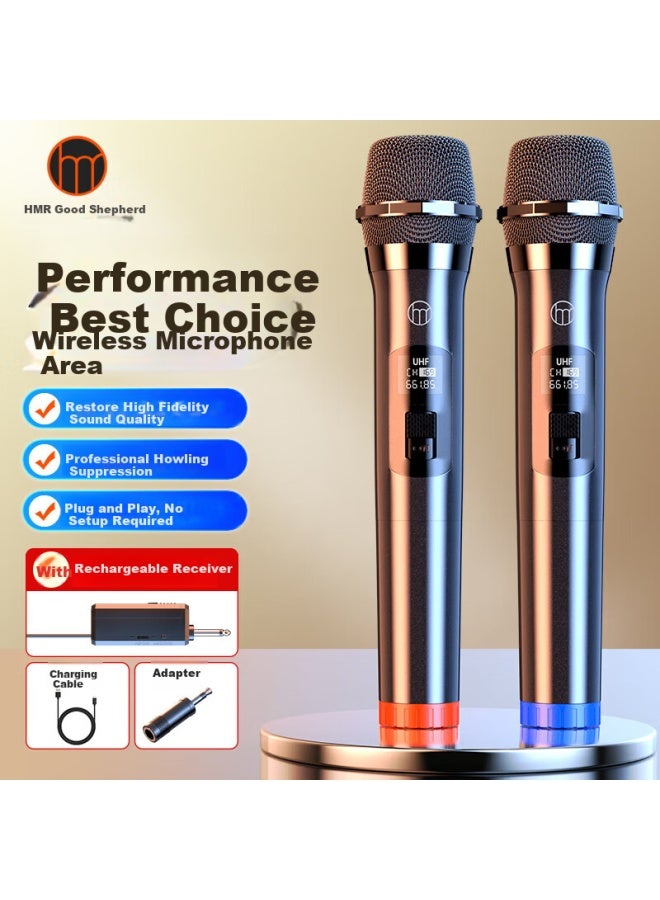 The Good Shepherd Haomuren Wireless U-segment Dual Microphone For Home Ktv Singing, Speech, Hosting, Meetings, Professional Stage Karaoke Tv, Outdoor Handheld Microphone, Universal - Image 1
