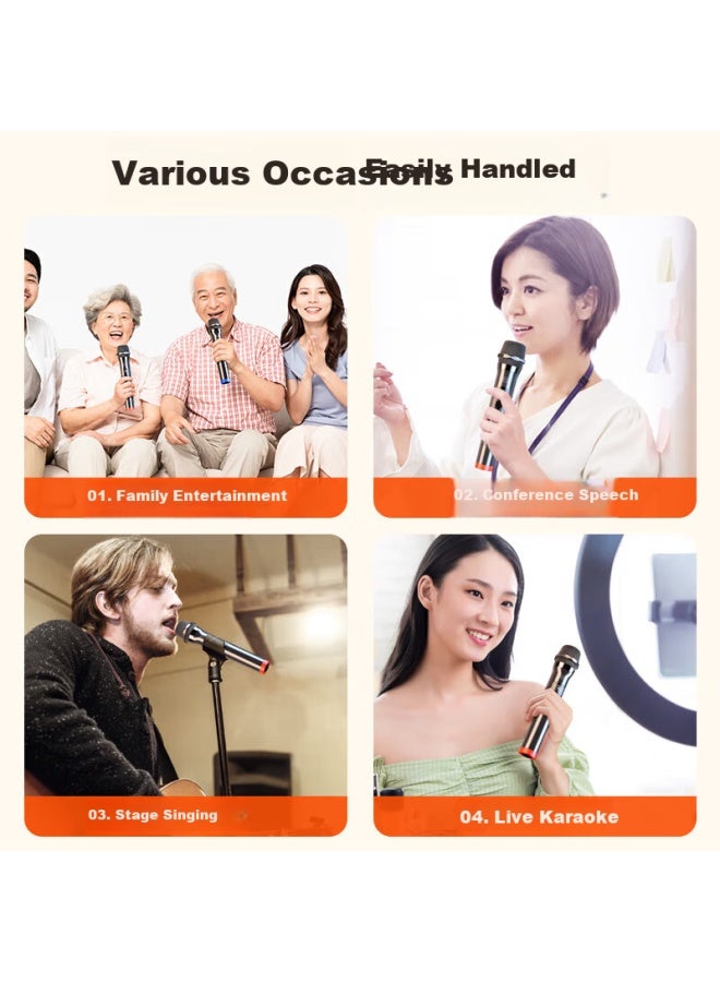 The Good Shepherd Haomuren Wireless U-segment Dual Microphone For Home Ktv Singing, Speech, Hosting, Meetings, Professional Stage Karaoke Tv, Outdoor Handheld Microphone, Universal - Image 5