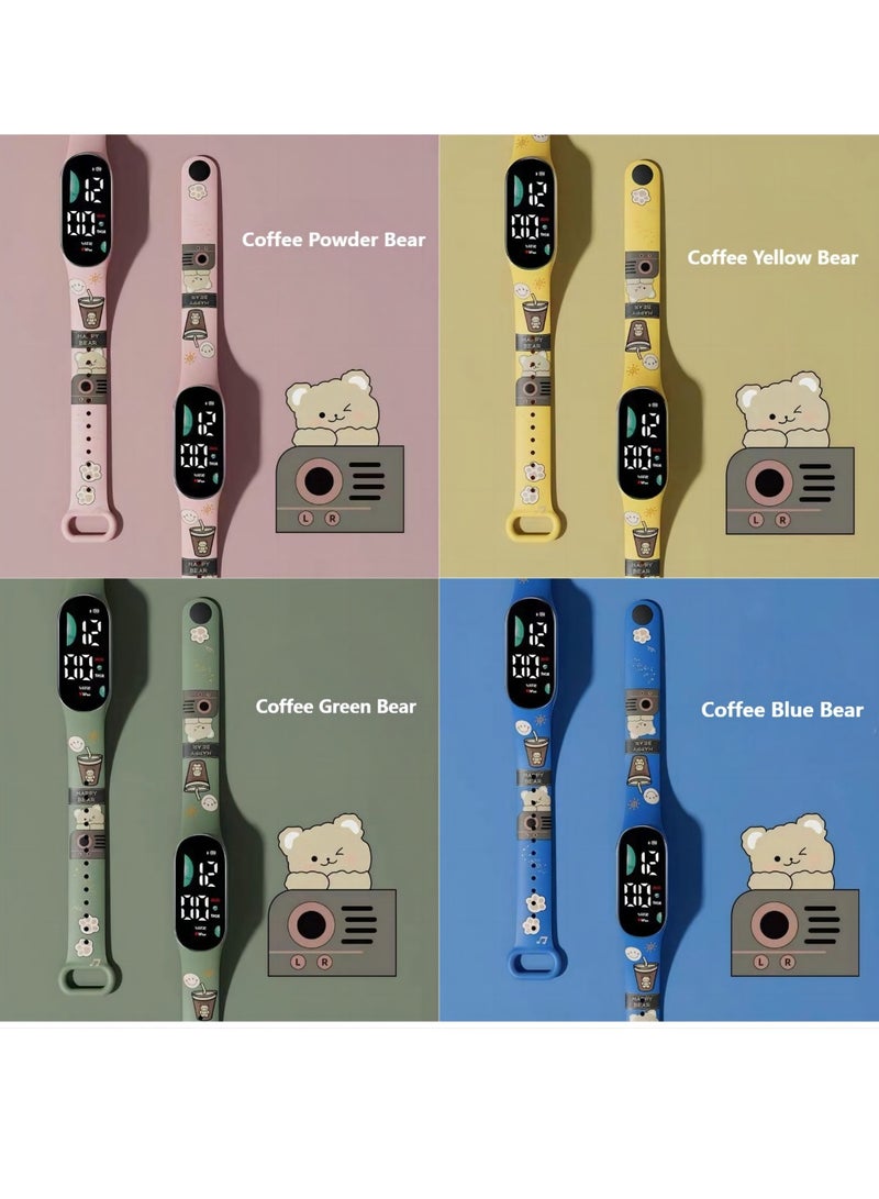4-Piece Kids Digital Watch Sports Touch Electronic LED Waterproof Kids Watch - Image 1