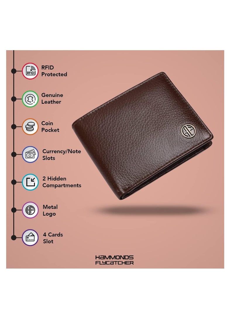 HAMMONDS FLYCATCHER - RFID Protected Premium Leather Wallet for Men, Brushwood, Classic - Image 1