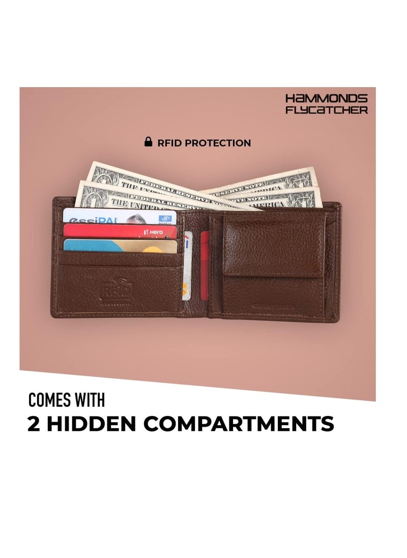 HAMMONDS FLYCATCHER - RFID Protected Premium Leather Wallet for Men, Brushwood, Classic - Image 1