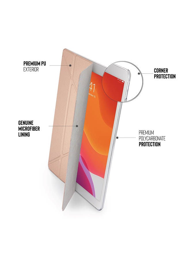 NIBEMINENT Protective Case Cover For Apple iPad 10.2-Inch 2020/2019 Rose Gold/Clear  - Image 3