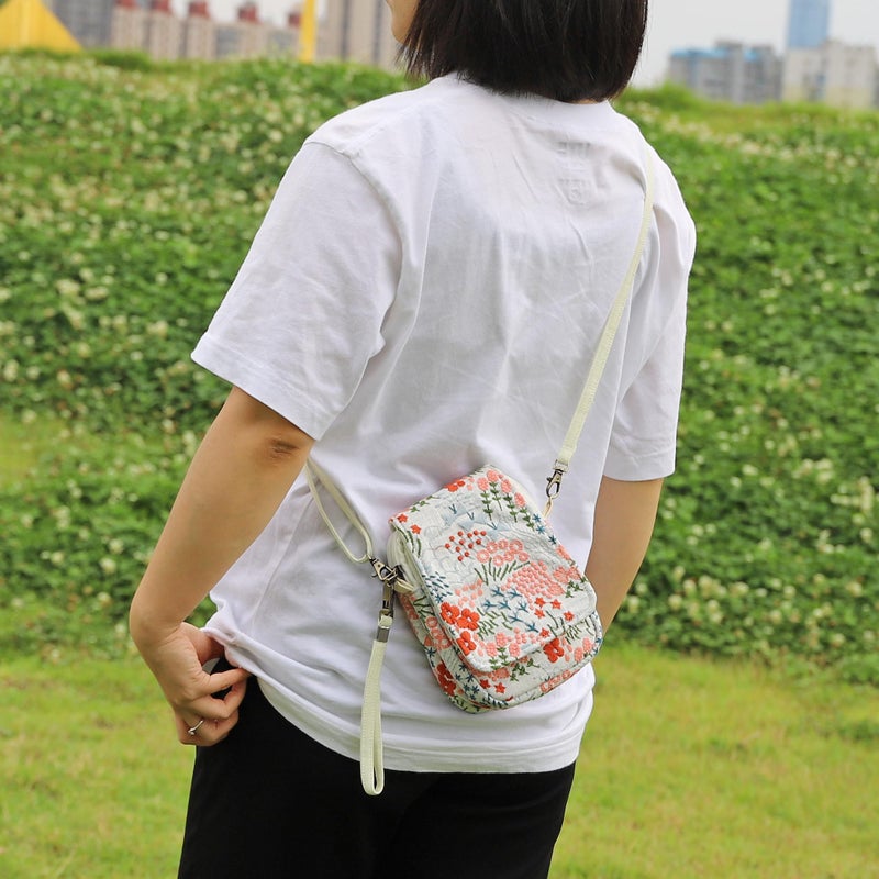 SILKAREA Women Small Crossbody Purse Handbag Embroidered Cell Phone Purse Shoulder Bag Flower Wristlet Wallet - Image 2