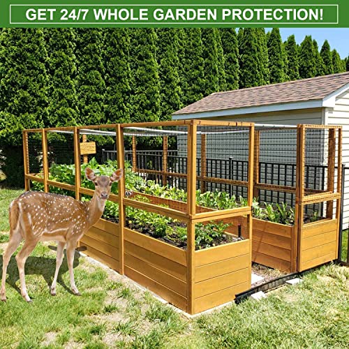 Mklsit شبكة سياج الغزلان Mklsit، 8 قدم × 100 قدم شبكة طيور ثقيلة للحماية من الطيور، الغزلان والحيوانات الأخرى في الحديقة، أشجار الفاكهة، نباتات الخضروات - Image 3