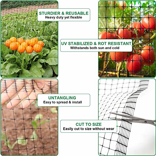 Mklsit شبكة سياج الغزلان Mklsit، 8 قدم × 100 قدم شبكة طيور ثقيلة للحماية من الطيور، الغزلان والحيوانات الأخرى في الحديقة، أشجار الفاكهة، نباتات الخضروات - Image 5
