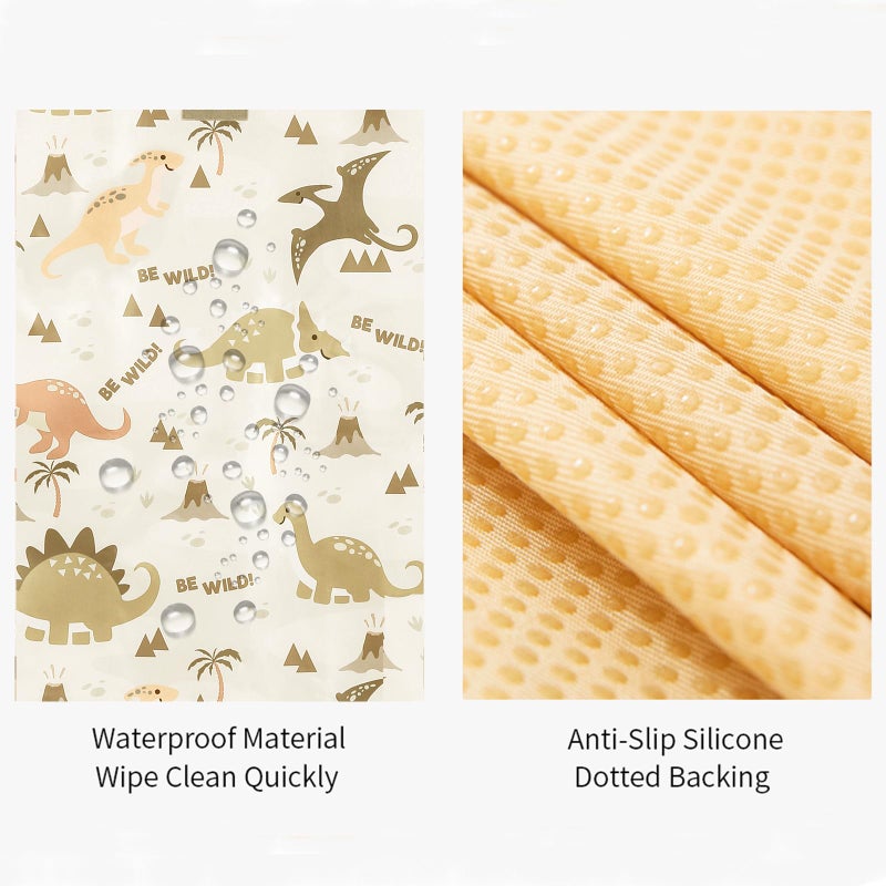 Insular Baby Splat Mat for Under High Chair/Arts/Crafts, Anti Slip and Waterproof Splash Mat for Floor, Portable Picnic Mat, 51x51 Inch, Dinosaur - Image 5