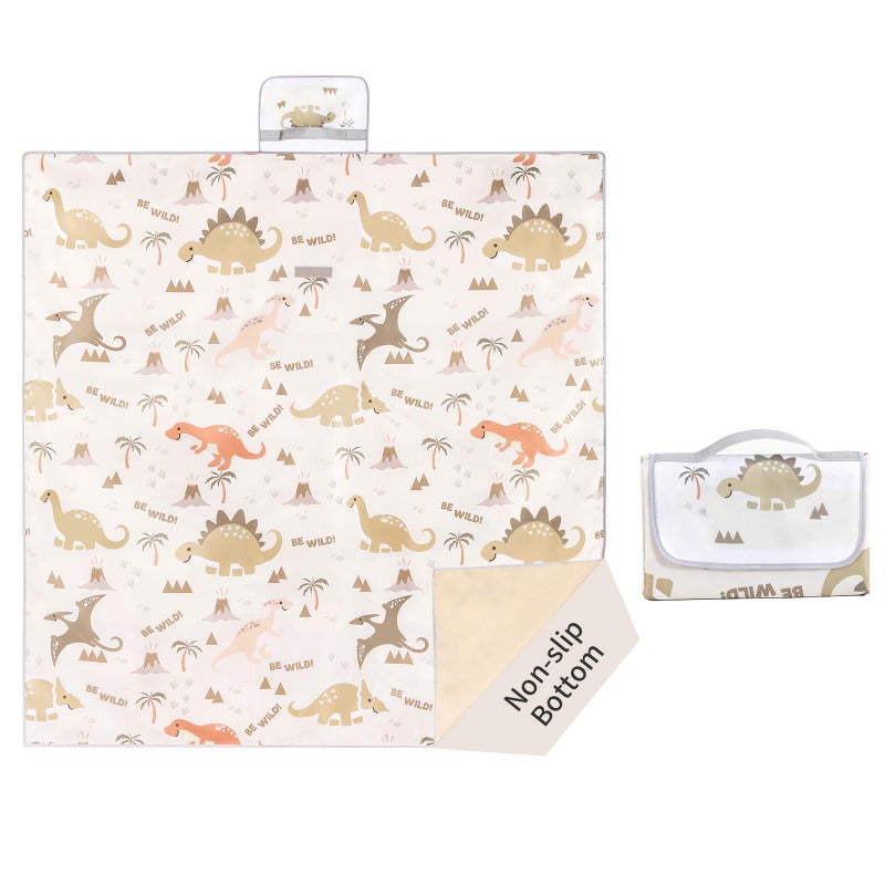 Insular Baby Splat Mat for Under High Chair/Arts/Crafts, Anti Slip and Waterproof Splash Mat for Floor, Portable Picnic Mat, 51x51 Inch, Dinosaur - Image 1