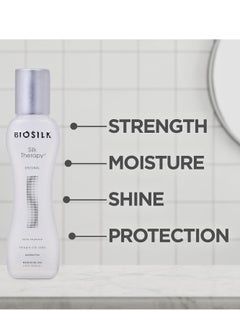 BIOSILK BioSilk Silk Therapy Original, Reconstructing Treatment For Adding Shine & Helping Prevent Split Ends, Sulfate, Paraben, & Cruelty-Free, 2.26 Oz  - Image 3