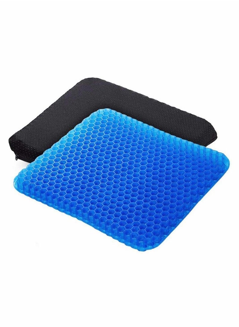 Gel Seat Cushion Double Thick Egg Seat Cushion with Non slip Cover, Coccyx Cushion for Back & Sciatica Pain Office chair Car Seat Cushion Honeycomb Breathable Design, Durable, Portable - Image 1