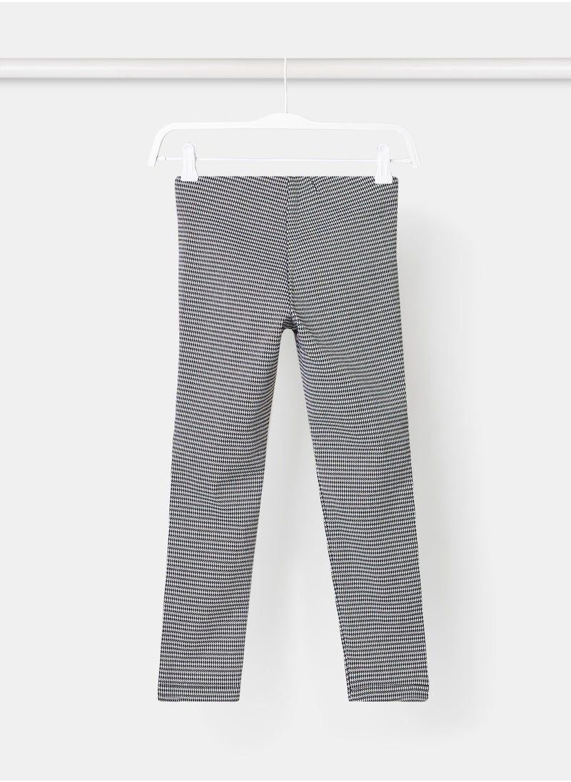 ONLY - Girls Houndstooth Zip Leggings - Image 1