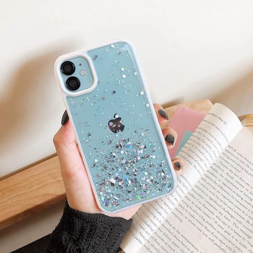 VONZEE® Case Compatible with iPhone 11 (6.1 inch), Non Moving Glitter Cover for Girls & Women Soft TPU Shockproof Anti Scratch Drop Protection Cover (White) - Image 3
