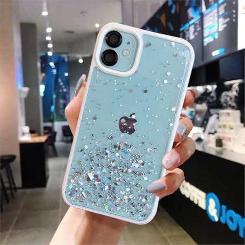 VONZEE® Case Compatible with iPhone 11 (6.1 inch), Non Moving Glitter Cover for Girls & Women Soft TPU Shockproof Anti Scratch Drop Protection Cover (White) - Image 4