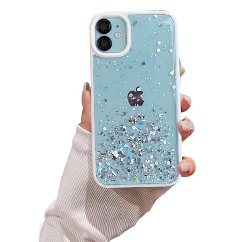 VONZEE® Case Compatible with iPhone 11 (6.1 inch), Non Moving Glitter Cover for Girls & Women Soft TPU Shockproof Anti Scratch Drop Protection Cover (White) - Image 1