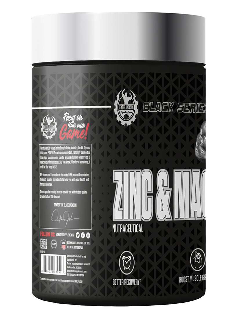 DEXTER JACKSON Black Series ZMA 90 Veg Capsules – Muscle Recovery & Growth Support - Zinc & Magnesium - Image 2