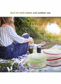 KASTWAVE Food Cover Mesh Food Tent, Pop-Up Mesh Screen Food Cover Tent Umbrella with Handles, Fine Mesh Screen, Collapsible and Reusable Patio Bug Net for BBQ, Picnics, Parties, Camping, Outdoor (3PCS)  - Image 4