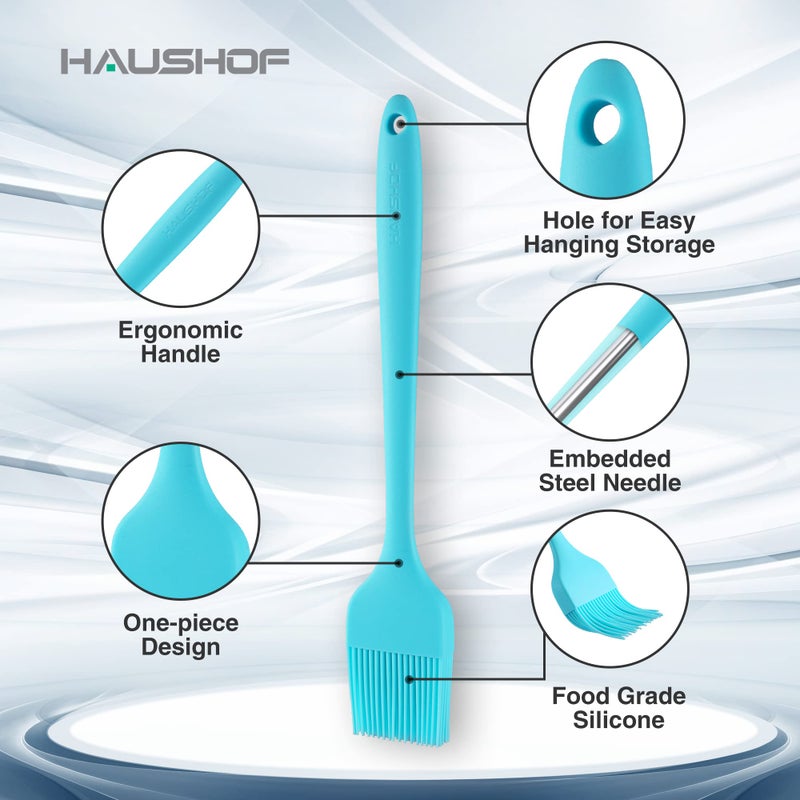 HAUSHOF Silicone Basting Pastry Brush, Heat Resistant Pastry Brush Set, One-Piece Design, Perfect for Baking, Grilling, Spreading Oil, Butter, BBQ Sauce, or Marinade, Dishwasher Safe - Image 3