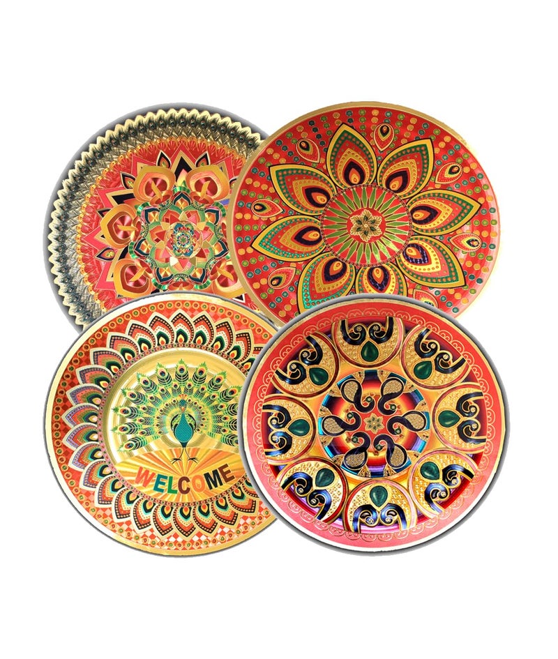 Asfaa Enterprises Rangoli Kolam Stickers Traditional Designs for Door Entrance Floor Tiles Stickers 15x15 inch1pic Pack of 1pics GB1  - Image 1