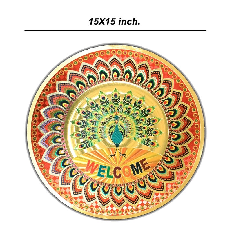 Asfaa Enterprises Rangoli Kolam Stickers Traditional Designs for Door Entrance Floor Tiles Stickers 15x15 inch1pic Pack of 1pics GB1  - Image 2