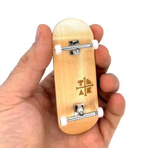 Teak Tuning 34mm Pro Fingerboard Complete  Fully Assembled with Pro Level Components  Pro Shaped Wooden Deck 34x97mm UltraSpin Bearing Wheels Prodigy Gen2 Trucks  Silver Heels - Image 1