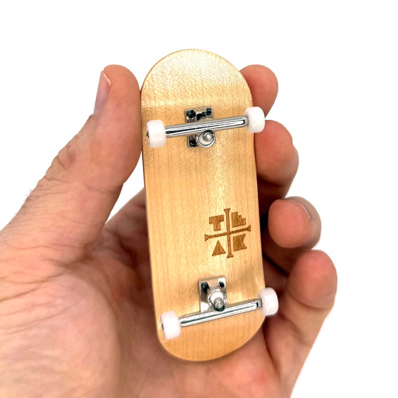 Teak Tuning 34mm Pro Fingerboard Complete  Fully Assembled with Pro Level Components  Pro Shaped Wooden Deck 34x97mm UltraSpin Bearing Wheels Prodigy Gen2 Trucks  Silver Heels - Image 3