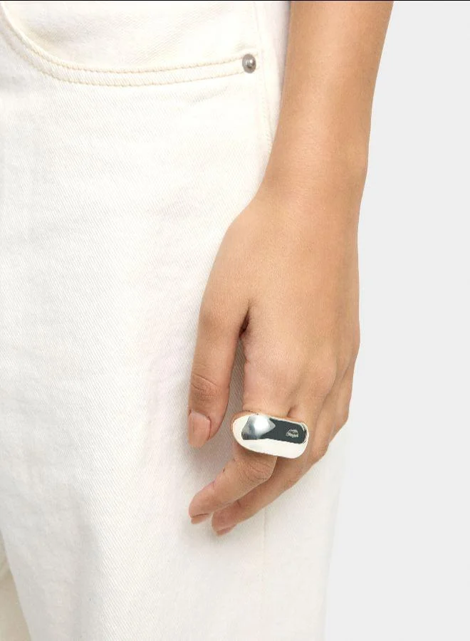 بارفوا خاتم ماكسي بسيط فضي