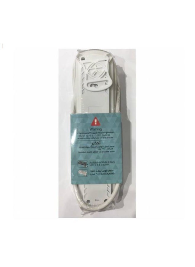 إليوس Elios مشترك كهرباء Electric Power Premio مع 4 منافذ - موديل 6223004126239 - أبيض - Image 3