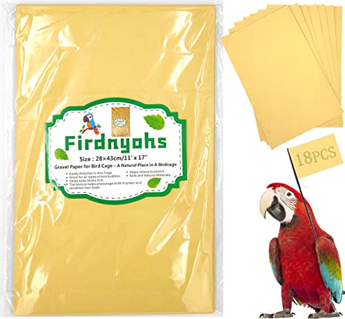 Firdnyohs 20PCS Gravel Paper for Bird Cage,11x17 Inch Bird cage Liner Gravel Paper Special for Bird Cage in sea Sand-Great for Hard-Billed Birds Safe& Clean & Easy for Improved Digestion… - Image 1