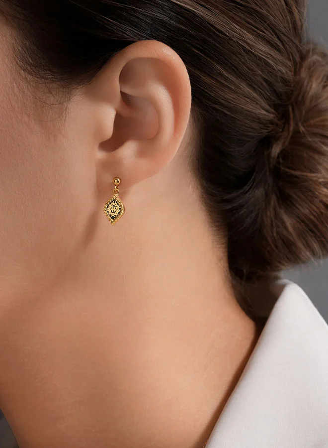 CERRUTI 1881 Esmeralda Gold Plated Malachite Crystals Earrings