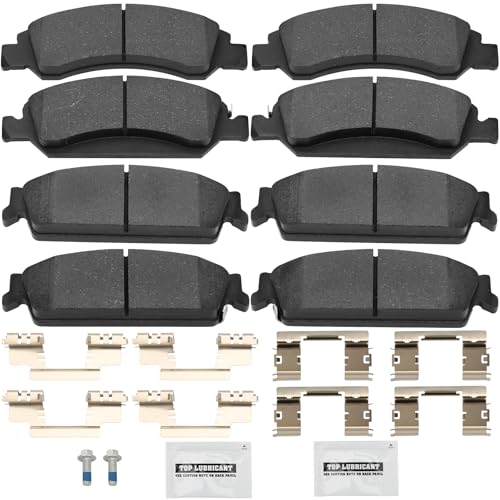 Haruma D1363 D1194 Ceramic Disc Brake Pads Left & Right Set Compatible for Cadillac Escalade ESV EXT 2008-2014,Chevrolet Suburban 1500 Tahoe Avalanche Silverado 1500,GMC Yukon XL 1500 Sierra 1500 - Image 1