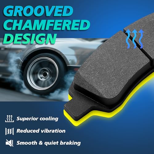 Haruma D1363 D1194 Ceramic Disc Brake Pads Left & Right Set Compatible for Cadillac Escalade ESV EXT 2008-2014,Chevrolet Suburban 1500 Tahoe Avalanche Silverado 1500,GMC Yukon XL 1500 Sierra 1500 - Image 4