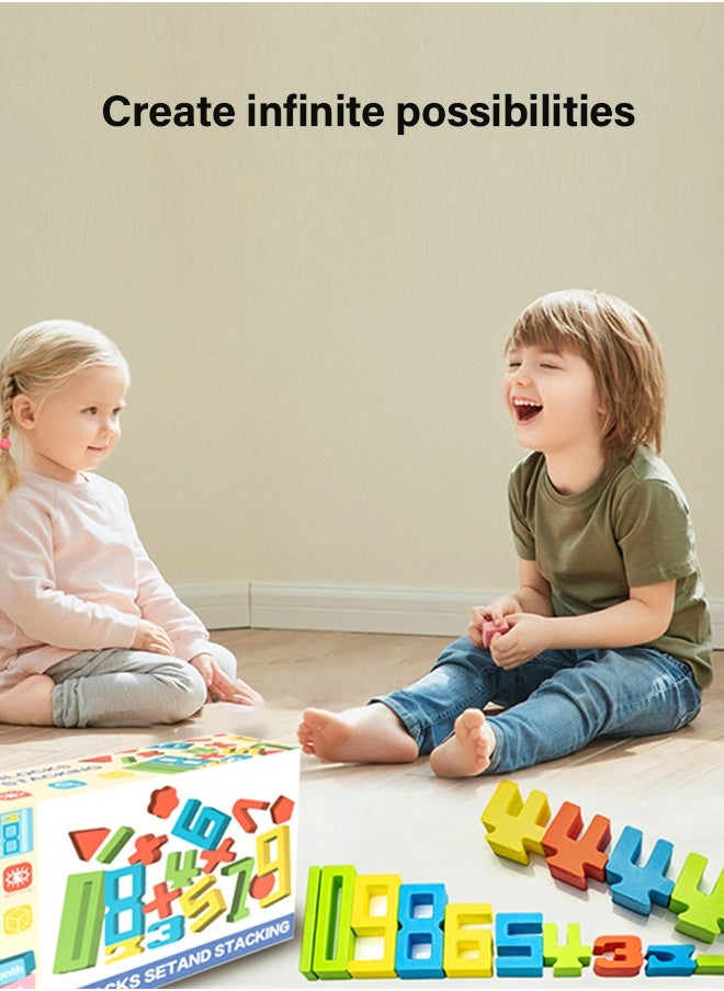 GROIC - Foam Math Blocks Educational Toys, Including Math Manipulatives, Balanced Stacking, Memory Training, Unique Number Blocks for Math, Ages 3 and up as Gifts, Party Games, Education - Image 1