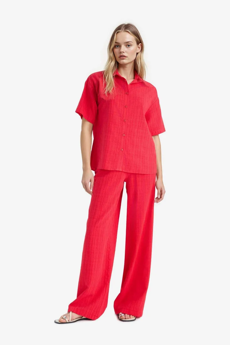 ديفاكتو Wide Leg High Waist Trousers
