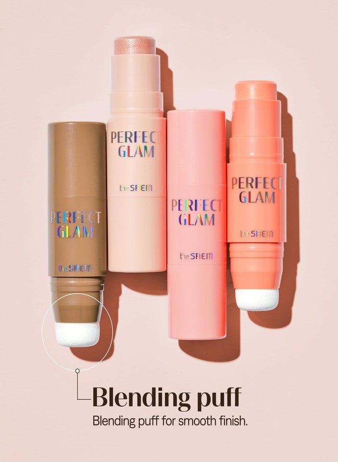 THESAEM Perfect Glam Stick Blusher with Blending Sponge PK01 Pink Fairy - Milky Pink Color Cream Blush Stick Balm for Cheeks - Silky Smooth Formula with Natural Dewy Finish, 0.2oz. - Image 5