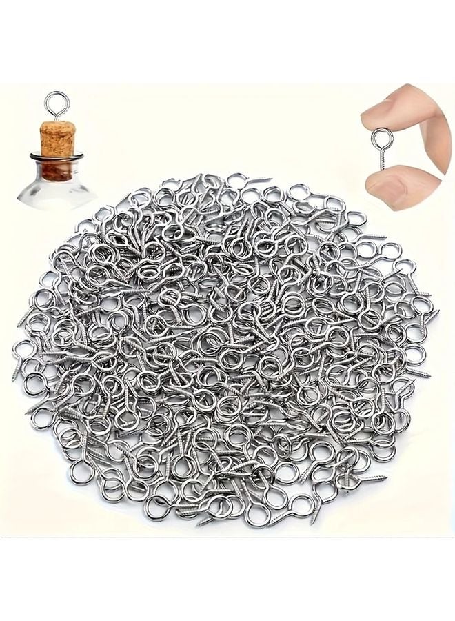 99 Pcs Silvery Stainless Steel Screw Eye Hooks Heavy Duty Corrosion Resistant for DIY Jewelry Christmas Decor - Image 4