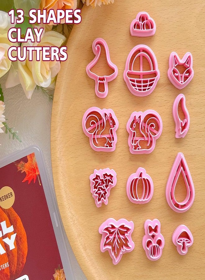Keoker Fall Polymer Clay Cutters for Polymer Clay Jewelry, 13 shapes Clay Earring Cutters Fall, Autumn Theme - Image 3