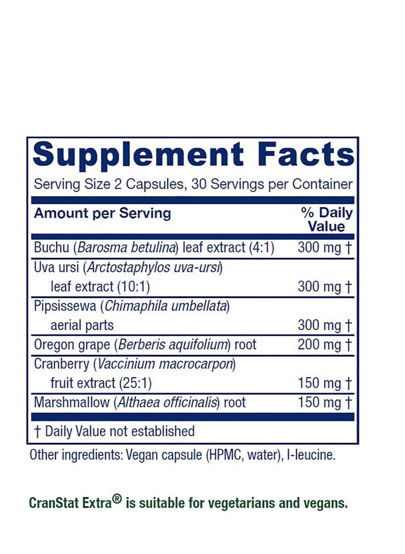 Vitanica Cranstat Extra Urinary Tract Support Vegan 60 Capsules  - Image 2