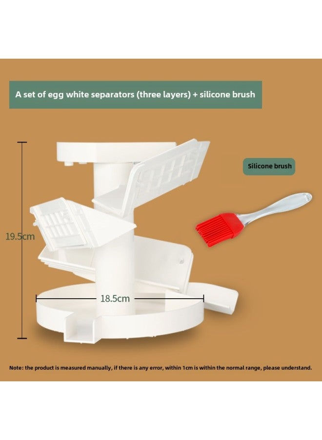 Commercial Large Egg White Separator Egg Egg White Egg Yolk Separator Baking Tool Egg White Liquid Separation Machine-Specifications:↬ ↬ ↬ Egg White Separator Three Layers + Silicone Brush ↫ ↫ ↫ - Image 1