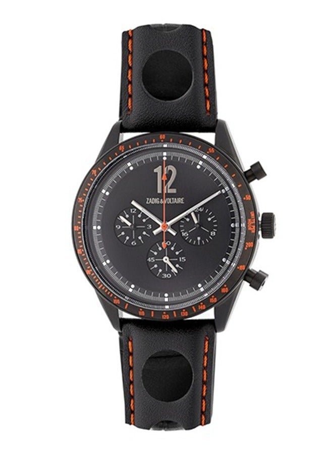 ZADIG & VOLTAIRE Mens Zadig & Voltaire Quartz Watch, Chronograph Display and Leather Strap - ZVM901 - Image 1