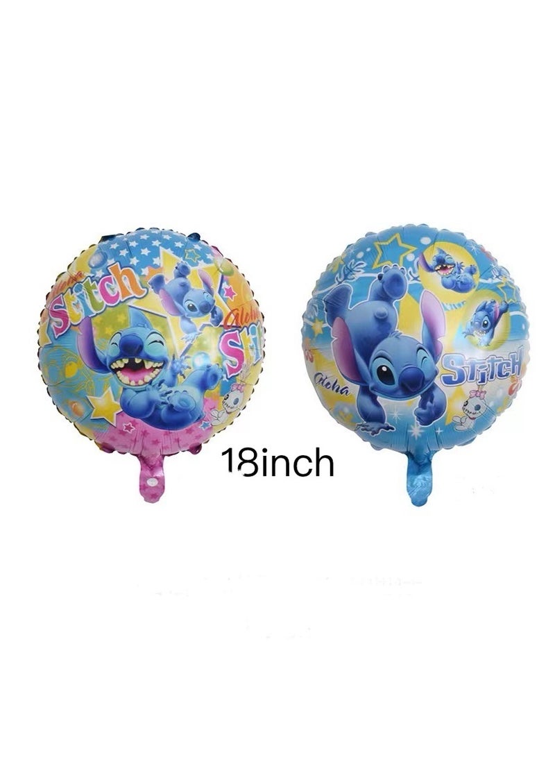8pcs /set balloons baby kawaii cartoon anime character aluminum foil lilo stitch theme party foil balloon set for birthday party decoration aluminum film balloons kids toys party supplies - Image 3