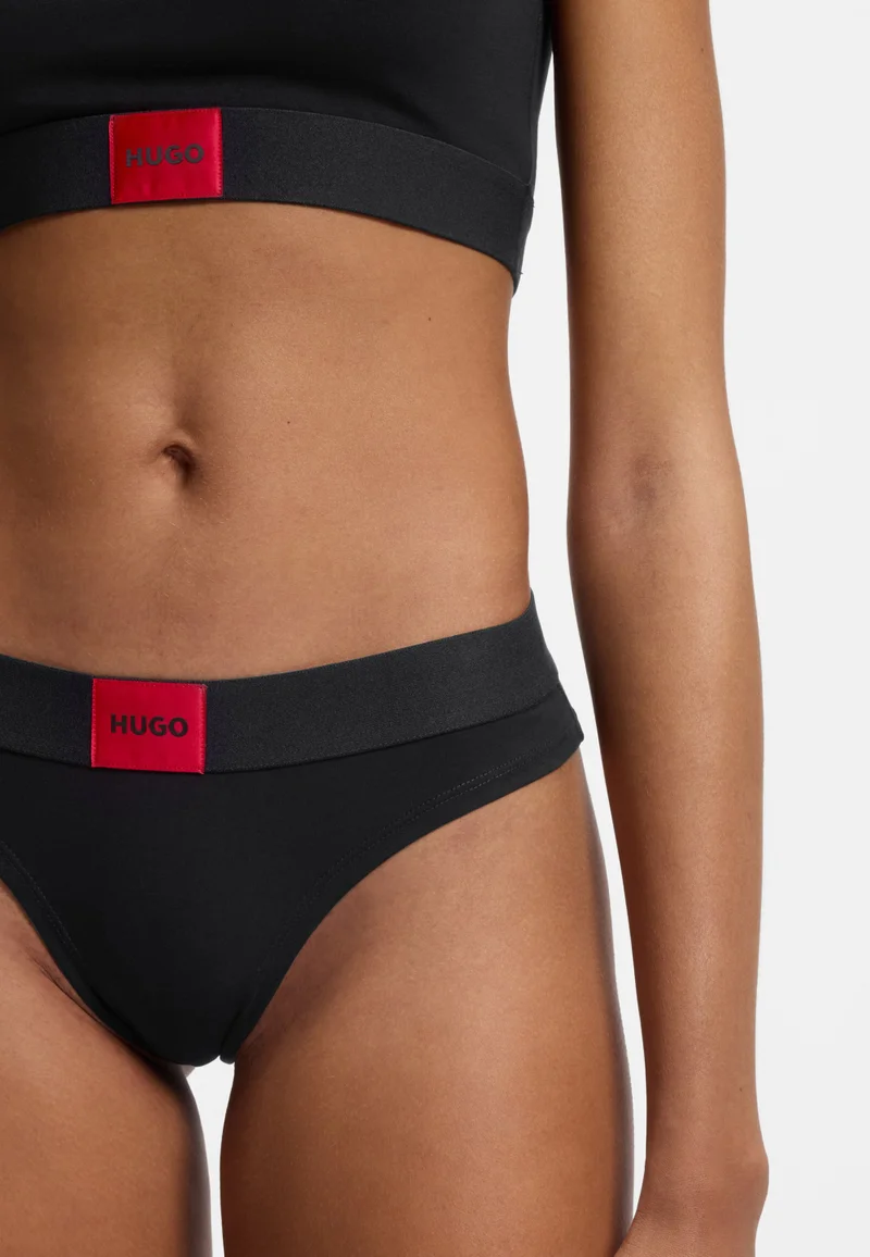 HUGO Black Stretch-cotton briefs with red logo label for Women | Best Price UAE