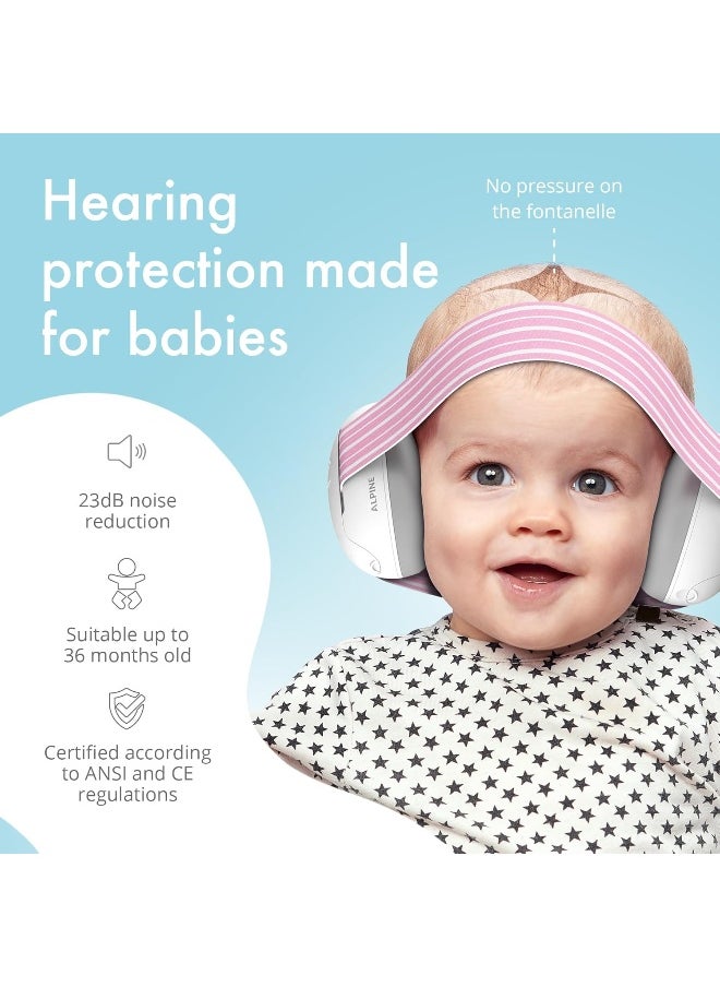 Alpine Muffy Baby Hearing Protection Earmuffs For Babies And Toddlers Up To 36 Months - Pink  - Image 2