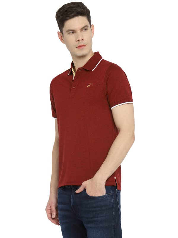 AMERICAN CREW Polo Collar Half Sleeves T-Shirt for Men (AC633-3XL_Wine) - Image 4